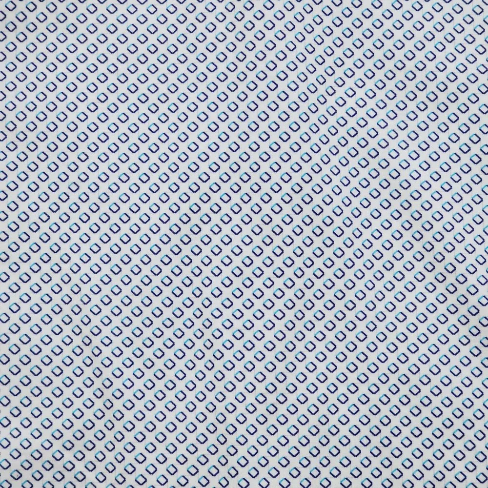 Buttercloth Button Up Shirt Mens 2XL White Blue Icy Cotton Geometric Regular Fit